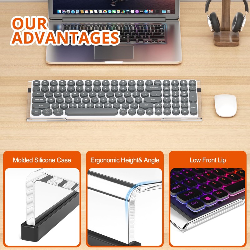 Richboom Computer Keyboard Stand Tilt PC Keyboard Stand Riser for