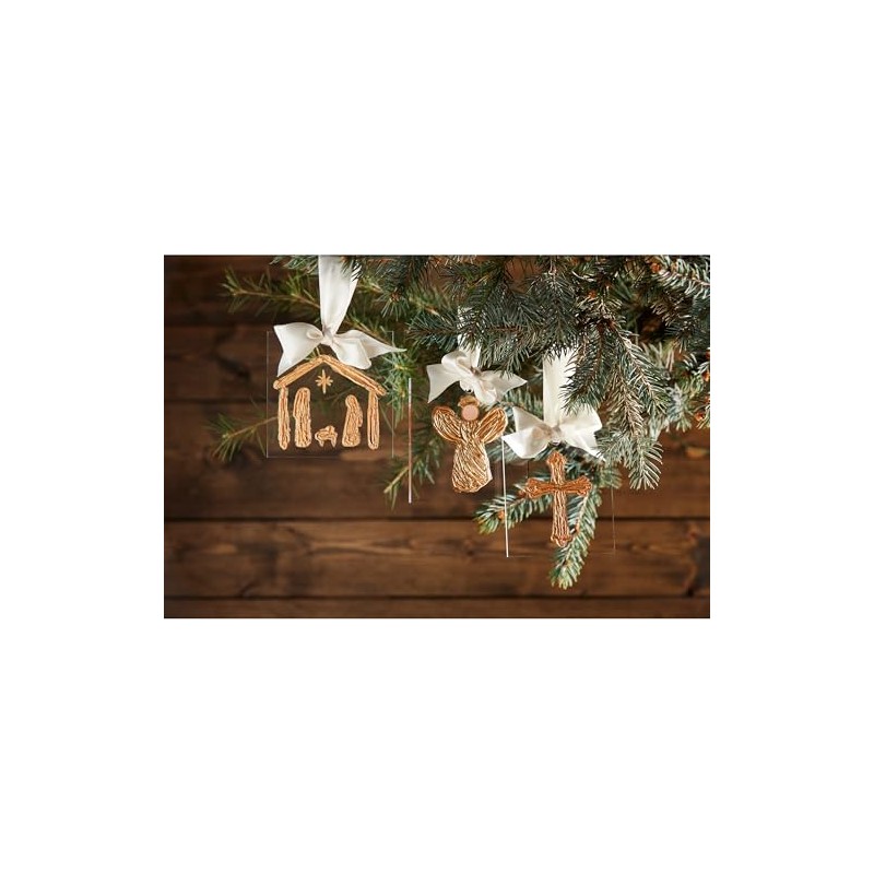 Mud Pie Gold Acrylic Ornament, Cross, 4" x 4"