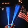 48 PCS Blue Glow Fiber Wands Sticks LED Light Wands