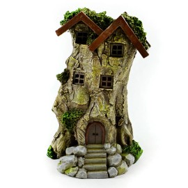MDI Fairy Garden House, LED Fairy Tree House Miniature,  Forest Tree House Miniature