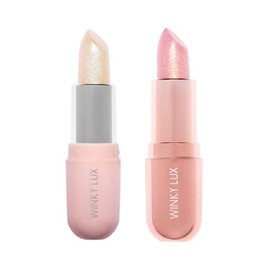 Winky Lux Unicorn Glimmer Balm & Rose Glimmer Balm Duo – pH Lip Balm, Color Changing Lipstick and Tint, Sheer Pink Lipstick with Subtle Shimmer & Soft Vanilla Scent
