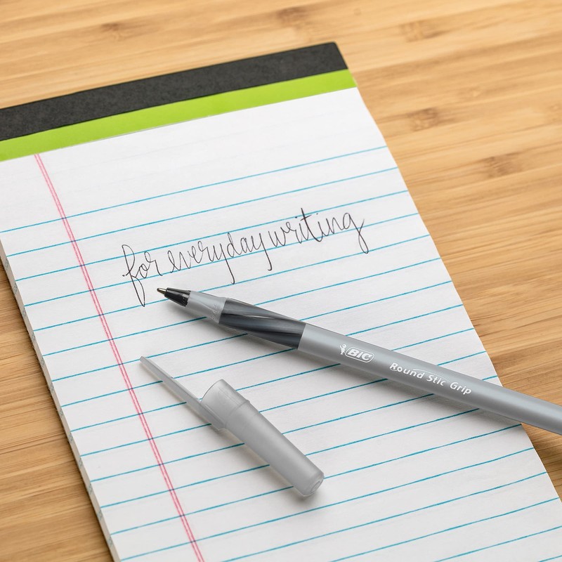 BIC Round Stic Grip Xtra Comfort Ballpoint Pen, Medium Point