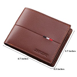 MUFANDUO Slim Wallet for Men with Money Clip, Minimalist Wallet with Zipper, Bifold Mens Wallets with Credit Card Holder, PU Leather Men's Wallet with Coin Purse, Carteras Para Hombres (Brown 3)