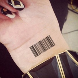 Yesallwas 6 sheet bar codes Tattoo Stickers Temporary Tattoos Body Painting Neck Shoulder Chest Hand Fashion Models Single Noble Alternative Barcode 6x10.5cm/2.36x4.13inches (LxW)