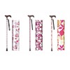 Grandmother Height Adjustable Floral Cane Straight Adjustable Cane for Senior Citizens for Walking Walking Old Man White Flower (AS-10WF)