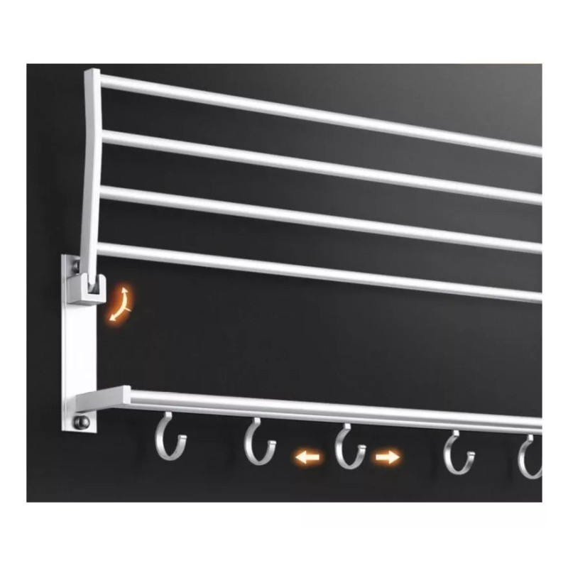 ArgenMex Toallero Repisa Barral Org De Baño Doble Aluminio Inoxidable