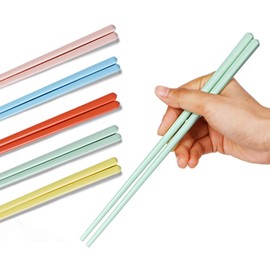 LEETOYI Ceramic Chopsticks Set of 5, Porcelain Chinese Chopsticks Easy To Clean, 9.6-Inch (MixColour)