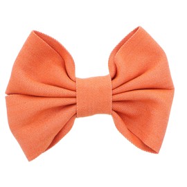 Girls 4.75 inch wide Denim Bow Clip - Rust
