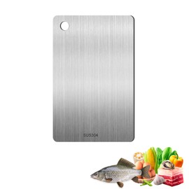 XQMMGO Titanium Chopping Board, Stainless Steel, Double-Sided Food Grade, Easy to Clean and Free Impurities (25 x 15 cm)