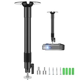 Projector Mount,Extendable Projector Ceiling Mount 10.23" - 15.74" Universal Mount for Projector or Projector Wall Mount with 360° Adjustable Head and 2 Universal Projector Adapters for Projectors