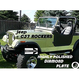 Fits with JEEEP CJ7 DIAMOND PLATE ROCKER PANEL SET OF 2. 6'' WIDE