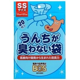 BOS Odorless Bags, SS Size, 20 Packs, Set of 2 Bags, For Dogs, SS Size, 20 Pieces, 2 Bags, Total of 40 Sheets