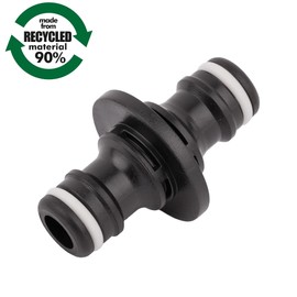 MIVOS 2 x Hose Connector for Connecting Water Hoses with Mounted Quick Couplings - Hose Coupling for Hose Extension - Made from 90% Recycled Plastic - Made in EU