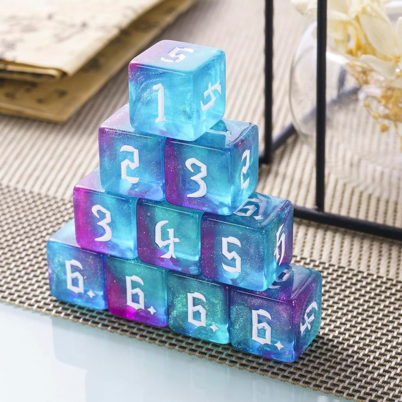 Yourandoll 10pcs Polyhedral Dice D6 Dice 6 Dice 16mm DND