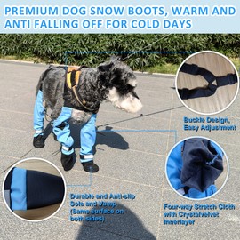 CheiyQu Dog Suspender Booties, 2025 Adjustable Dog Paw Protector with Anti-Slip Suspenders Dog Bootsn for Hot Pavement/Autumn/Winter Walking Hiking, M