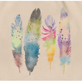 Shirtracer - Gym Bag Backpack - Art - Feathers Watercolour Feathers, 3 natural white