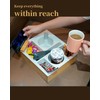 Hitseon Couch Cup Holder Tray, Handy Silicone Bamboo Couch Caddy