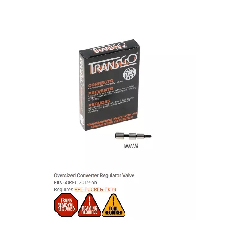 TransGo 68RFE TCC Regulator Valve Kit OVERSIZED 2019-ON TransGo SKRFE-TCCREG-O