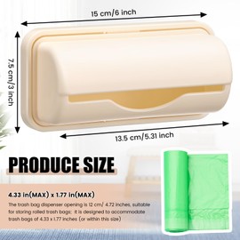 Tioncy 8 Pcs Trash Bags Dispenser Liner Dispenser Plastic Trash Bag Holder Dispenser Wall Mount Garbage Bag Dispenser for Kitchen Bathroom Toilet Storage Organization