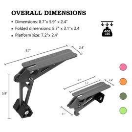 COWVIE Universal Car Door Step Portable Foldable Foot Pedal Access to Car Rooftop Max Load 180 KG