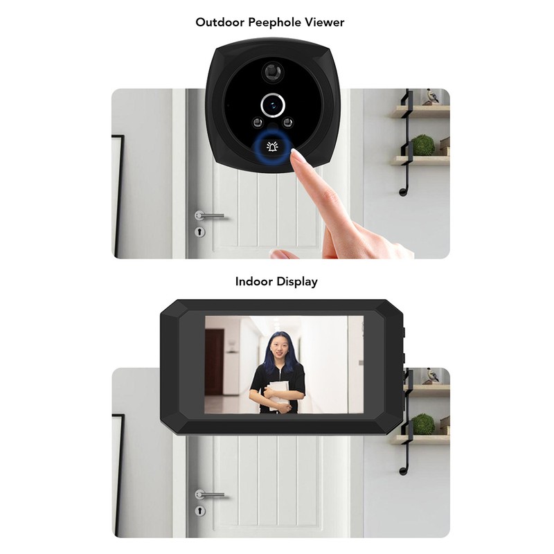 Digital Peephole Doorbell Camera 3.97 Inch 200W HD 135° Wide