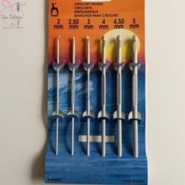 Pony Aluminium Crochet Hooks, Multi-Colour, 10 x 5 x 22.5 cm