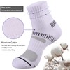 COOPLUS Men's Cotton Athletic Ankle Socks Performance Cushioned Quarter Moisture