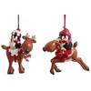 The Bridge Collection 4" Festive Penguin and Reindeer Christmas Ornaments,