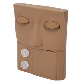 Lash Mannequin Head, 3 in 1 Eyelash Extension Mannequin Head with Lash Glue Rings Eyelash Extension Tray for Eyelid Eyelash Extension Practice Makeup Training, Soft Touch (Brown)