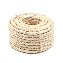 Natural Sisal Rope Perfect for Cat Scratching Posts, Pet Toys, Furniture Protection, and Home Décor (5/16 inch x 50FT)