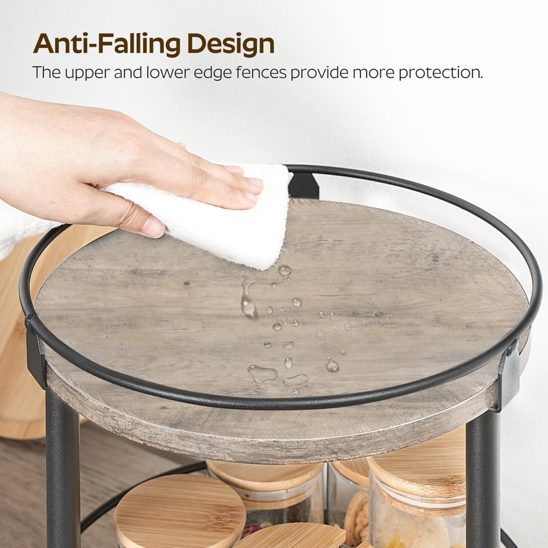 YATINEY Lazy Susan Organizer, Rotating Spice Rack, 2 Tier Spice