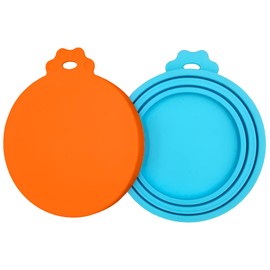 PWOD 3 Pack Pet Food Can Covers, Silicone Universal Can Lids for Dog & Cat Food, BPA Free, One Fit Most Standard Size Can Lids Top Blue/Green/Orange