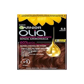 Garnier Olia Permanent Hair Colour Ammonia Free with Flower Oils of Natural Origin Vegan Formula, Mahogany