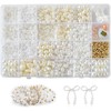 lomdung White Beads Set, DIY Beads for Jewellery Making Creation,