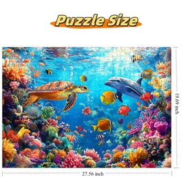 Moruska Underwater Puzzles 1000 Pieces for Adults Under The Sea Animal Jigsaw Puzzle Ocean Scene 1000 Piece
