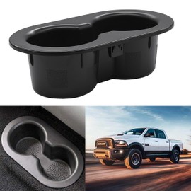 JEEFHO Rear Back Cup Holder Compatible with 2005-2010 Dodge Dakota, 2003-2017 Dodge Ram 1500/2500/3500, 2008-2017 Dodge Ram 4500/5500, Replaces# 5HD65DX9AC
