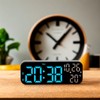 Digital Clock Dual Display Voice Control 3 Adjustable Brightness Date