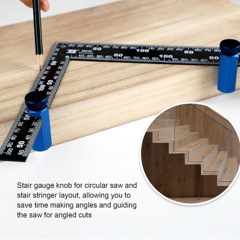 Stair Gauge Aluminum Alloy Hex Flat Gauge with Thumb Screw