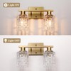 huong son 2 Light Brushed Gold Bathroom Vanity Light Over