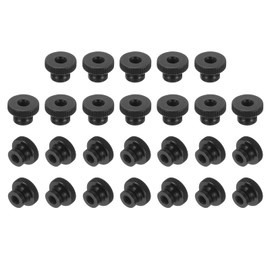 sourcing map 26Pcs Knurled Thumb Nuts, M5x10mm Carbon Steel Nut Iron Round Knobs Fasteners High Head Through Hole Hand Screw Nut for 3D Printer Part, Black