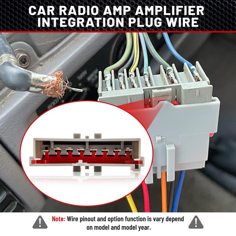 RED WOLF Stereo Harness w/Wire Connector Butt Amplifier Integration Fit