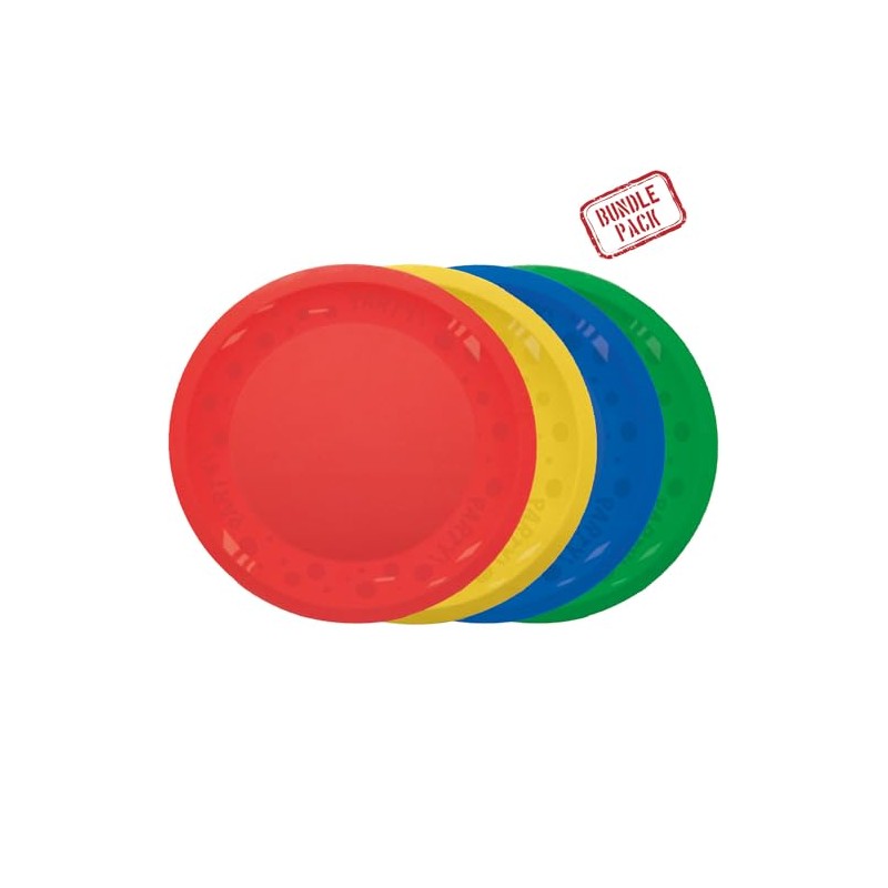 Procos - Plastic Plate Set, 4 Pieces, Reusable, Party Tableware