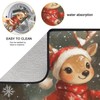 Christmas Deer Dish Drying Mat - 18" x 24" Microfiber