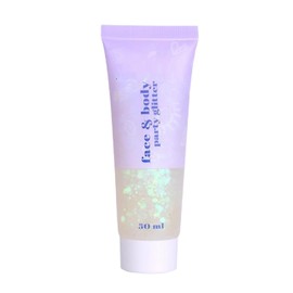 PAQIMAN White Face Glitter,Sparkling Neon Outfit Party Holographic Sequins Paint Body Glitter Gel Makeup.(06# White Moonbeam)