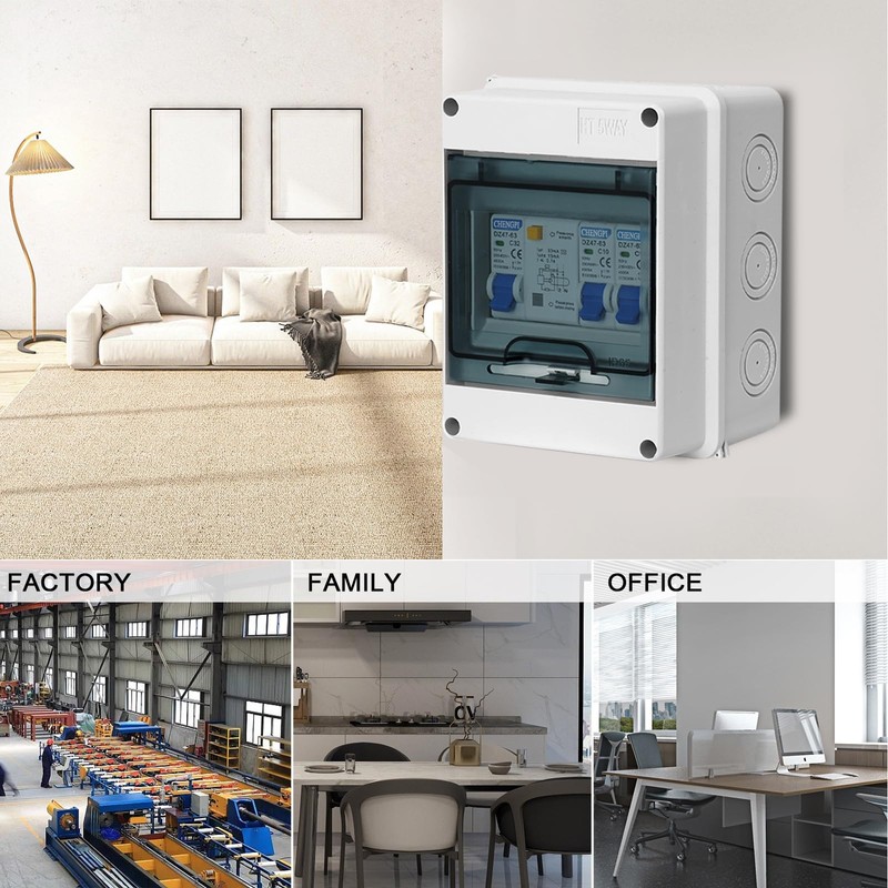 CHENGPI Surface-Mounted Fuse Box IP65, Surface-Mounted Distributor Small Distribution, Distribution