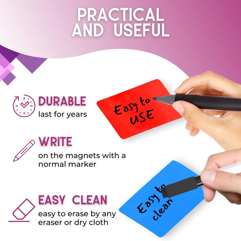Full Colored Dry Erase Magnetic Labels (3x2 x 40 pcs)