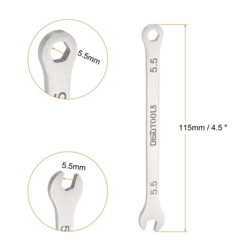 sourcing map 2pcs Thin Combination Wrench Metric 5.5mm 6-Point Ended