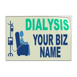 Dialysis Business Name Custom Door Decals Vinyl Stickers Health Care Dialysis White 14X10Inches