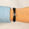 CHAMOON® Women's Star Charm Pendant 925 Sterling Silver Leather Bracelet,