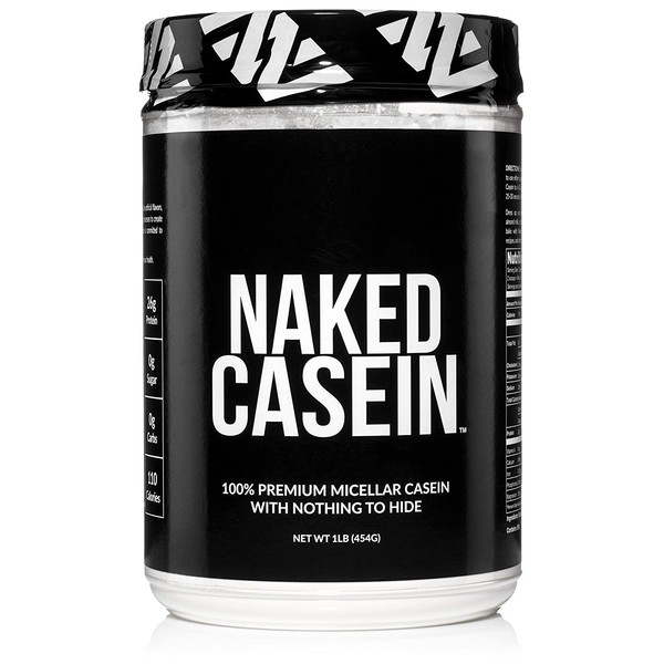 Naked Casein - 1LB 100% Micellar Casein Protein from US Farms - Bulk, GMO-Free, Gluten Free, Soy Free, Preservative Free - Stimulate Muscle Growth - Enhance Recovery - 15 Servings